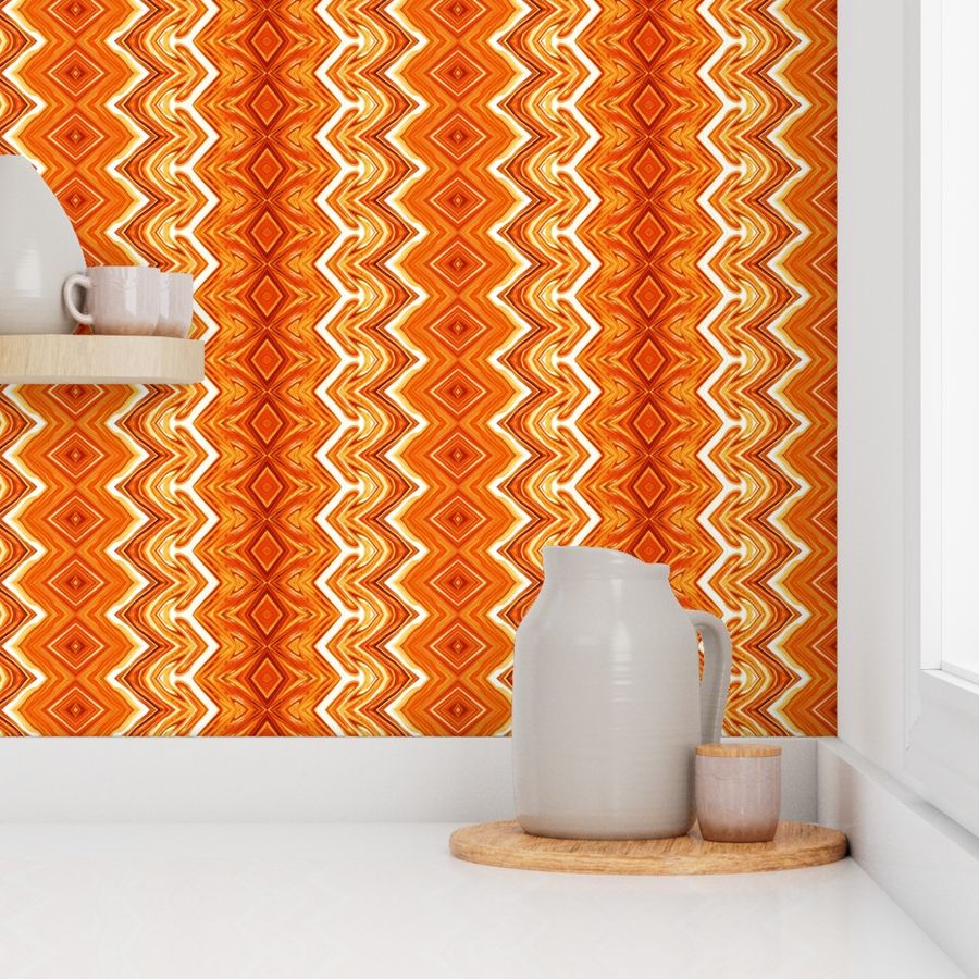 Orange and White Rickrack Stripes