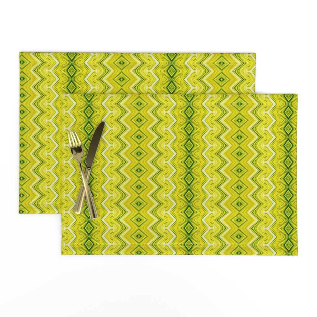 Yellow Green Rickrack Stripes