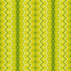 Yellow-green Rickrack Pinstripes