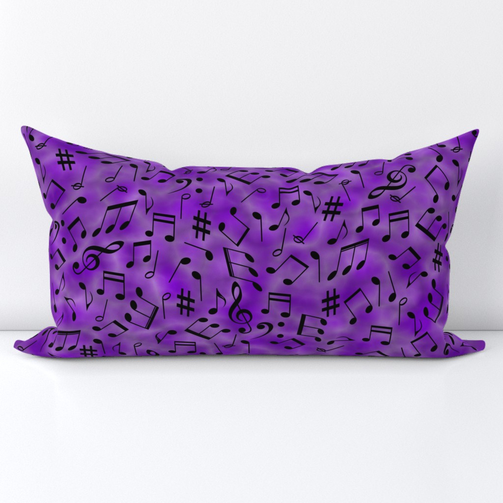 Scattered Music Notes on Purple