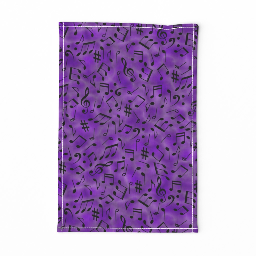 Scattered Music Notes on Purple