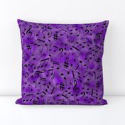 Scattered Music Notes on Purple