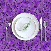 Scattered Music Notes on Purple