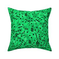 Scattered Music Notes on Green