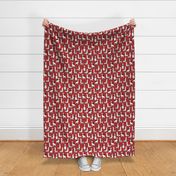 llamas fabric llama in scarf cute llama design - red