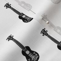 ukulele // musical instrument kids guitar fabric instruments music pattern black and white