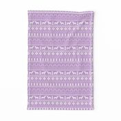 christmas deer fair isle traditional holiday fabric winter antlers purple 