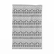 christmas deer fair isle traditional holiday fabric winter antlers black and white