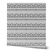 christmas deer fair isle traditional holiday fabric winter antlers black and white