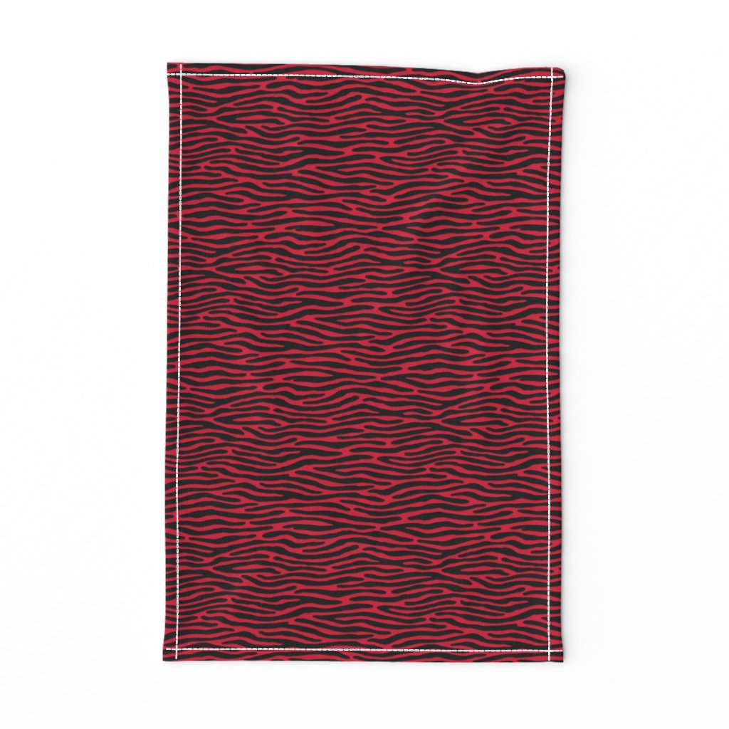 ★ ZEBRA OR TIGER ? ★ Cherry Red – Tiny Scale - Horizontal / Collection : Wild Stripes – Punk Rock Animal Prints 2