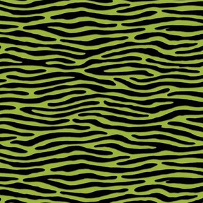 ★ ZEBRA OR TIGER ? ★ Psychobilly Green – Tiny Scale - Horizontal / Collection : Wild Stripes – Punk Rock Animal Prints 2