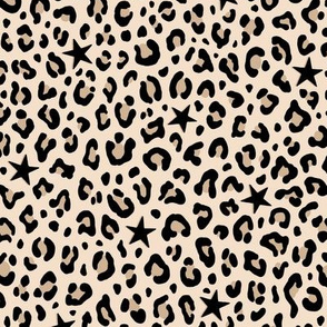 ★ STARS x LEOPARD ★ Black and White (Ecru) - Small Scale / Collection : Leopard Spots variations – Punk Rock Animal Prints 3