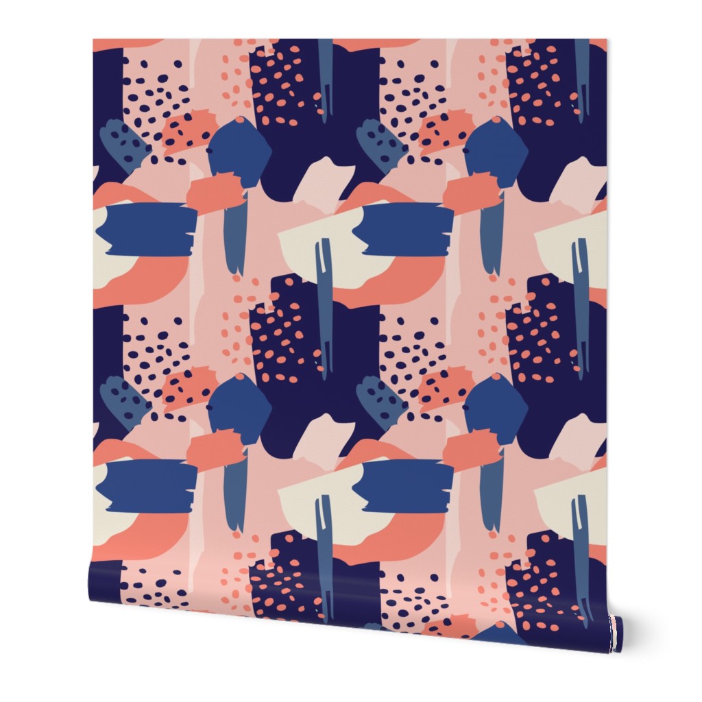 Abstract navy and rose 