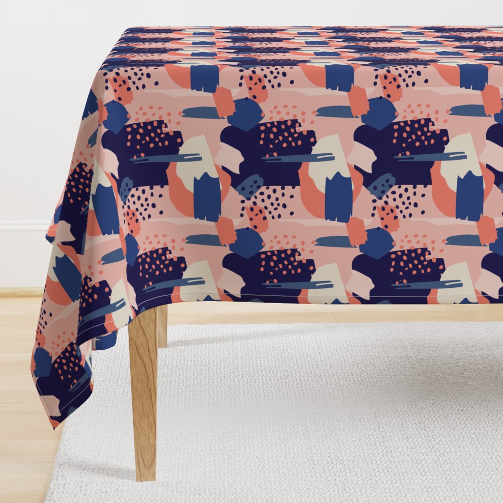 Abstract navy and rose 