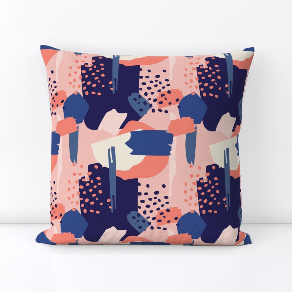 Abstract navy and rose 