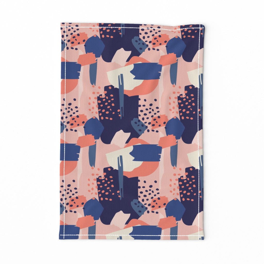 Abstract navy and rose 