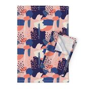 Abstract navy and rose 