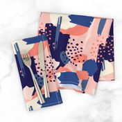 Abstract navy and rose 