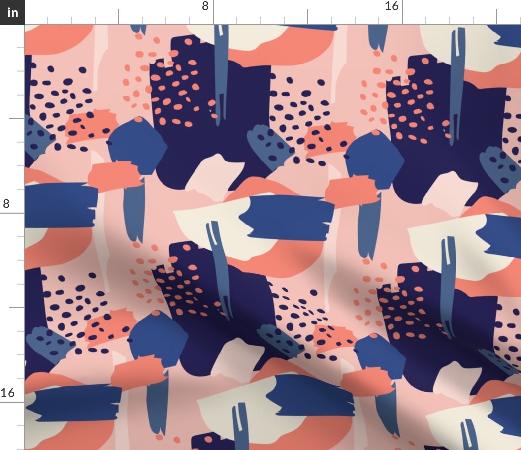 Abstract navy and rose 