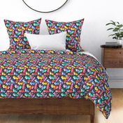 Funny cute colorful corgi dogs pattern