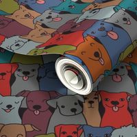 Fun dog pattern. Pet illustration. Happy animals. Pooch and hound design.