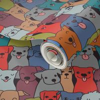 Fun dog pattern. Pet illustration. Happy animals. Pooch and hound design.