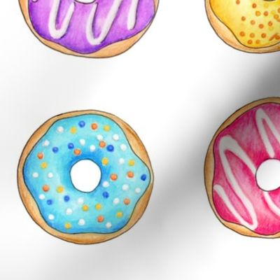 Donuts -  large 4 inch multi coloured donuts