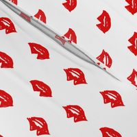 lips // valentines day fabric cute love themes pattern red lipstick red