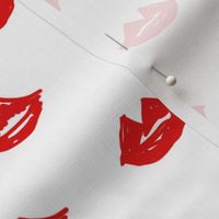 lips // valentines day fabric cute love themes pattern red lipstick red