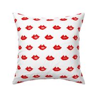 lips // valentines day fabric cute love themes pattern red lipstick red