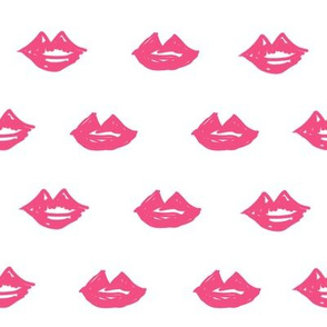 lips // valentines day fabric cute love themes pattern red lipstick pink