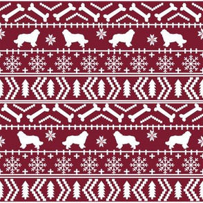 Newfoundland fair isle christmas sweater fabric dog breed lover ruby