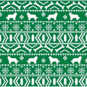 Newfoundland fair isle christmas sweater fabric dog breed lover green