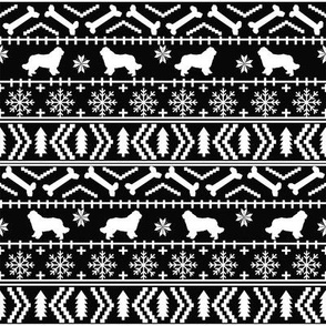 Newfoundland fair isle christmas sweater fabric dog breed lover black