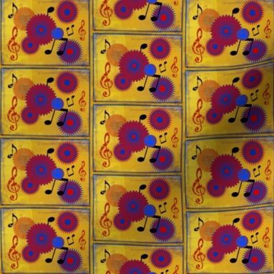 MDZ10 - Small -  Musical Daze Tiles in Gold, Red and Blue
