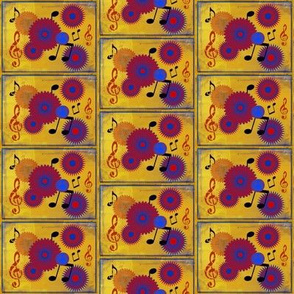 MDZ10 - Small -  Musical Daze Tiles in Gold, Red and Blue