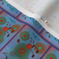 MDZ9 -  Small - Musical Daze Tiles in Blue, Turquoise and Orange 