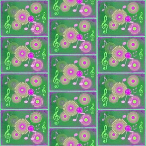 MDZ6- Small -  Musical Daze Tiles in Magenta and Green