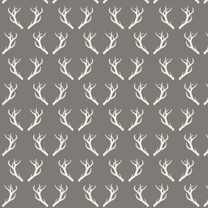 Deer Antlers // Winter Gray Woodland Cabin