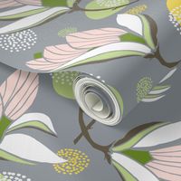 Magnolia Blossom - Floral Grey