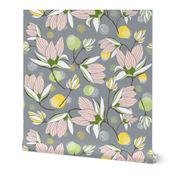 Magnolia Blossom - Floral Grey