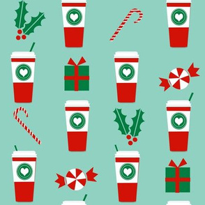 christmas peppermint latte candy cane holly cute coffee latte christmas peppermints