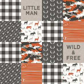 Wild & Free/ Little Man - camo - woodland patchwork - C1