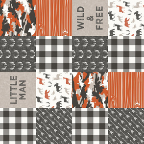 Wild & Free/ Little Man - camo - woodland patchwork - C1 (90)