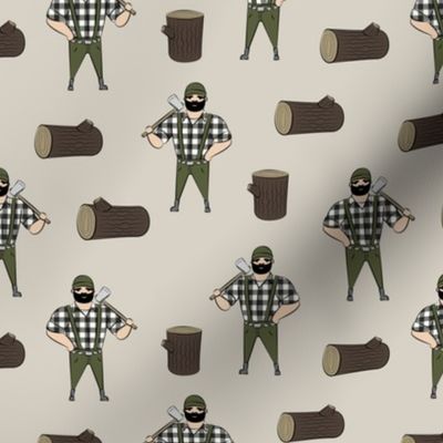 Lumberjacks - olive on tan