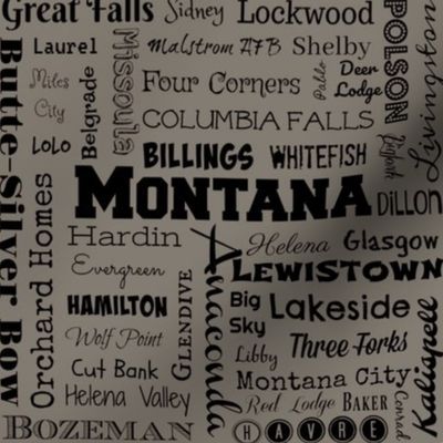 Montana cities, taupe
