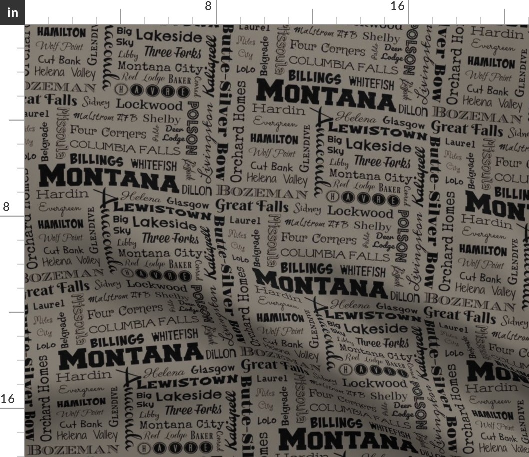 Montana cities, taupe