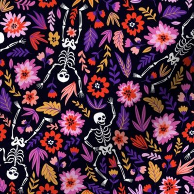 Skeletons in flowers