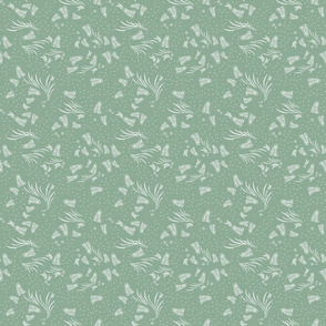 Jungle Flora Feather Sage Green