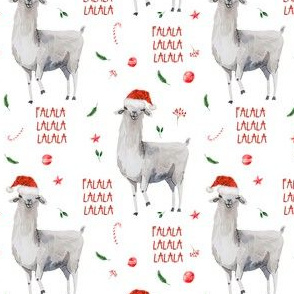 4" SANTA LLAMAS